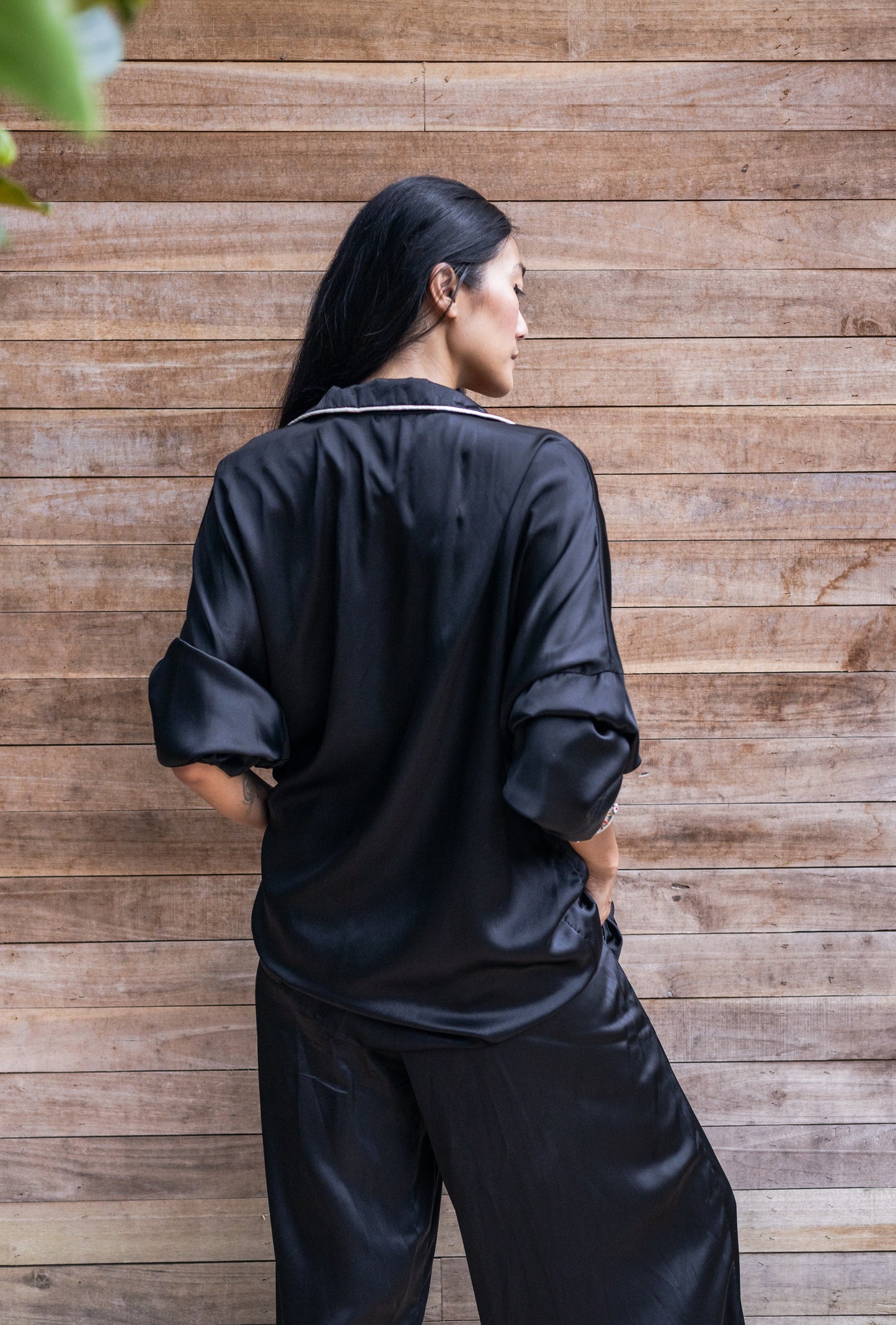 AMBA – Pure Silk Pajama Set | Midnight Black