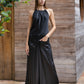 PRABHA – Pure Silk Romper | Midnight Black