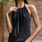 PRABHA – Pure Silk Romper | Midnight Black