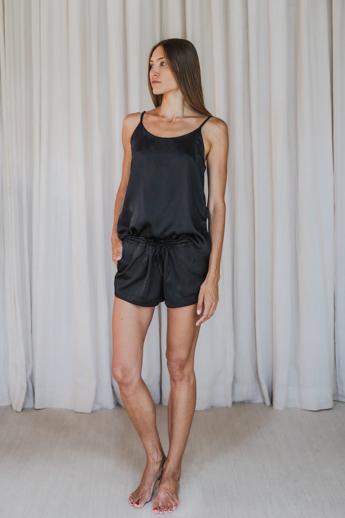 AMBIKA – Pure Silk Camisole Top | Midnight Black