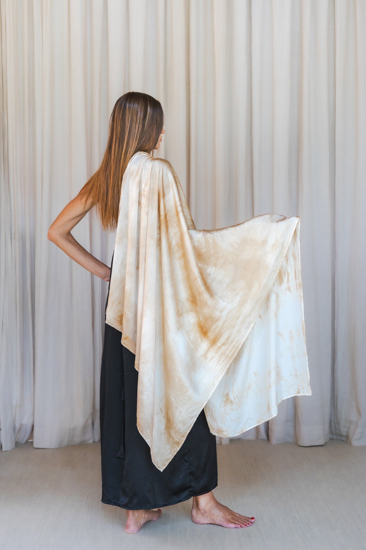 Oversized Tea-Dyed Silk Luxury Scarves