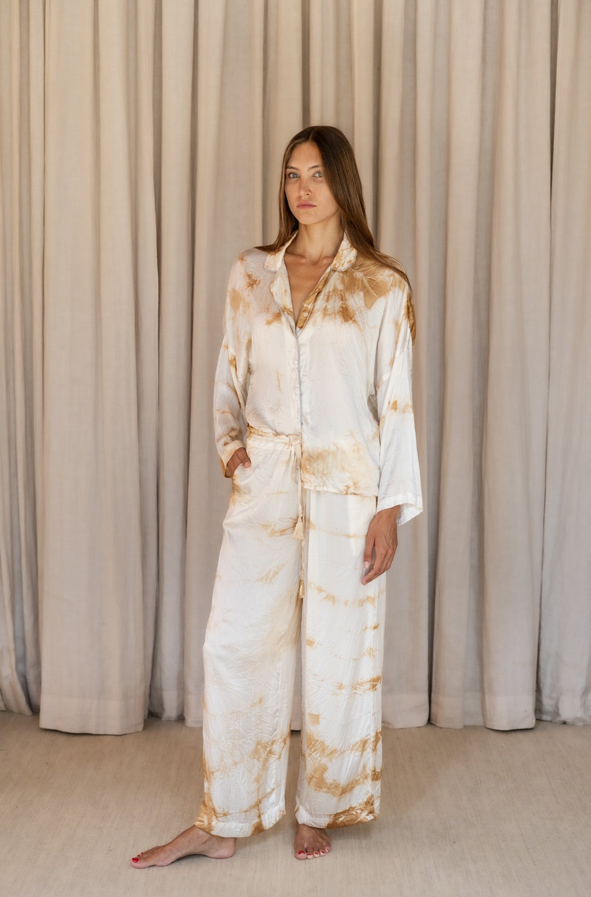 AMBA – Pure Silk Pajama Set | Tea-Dyed