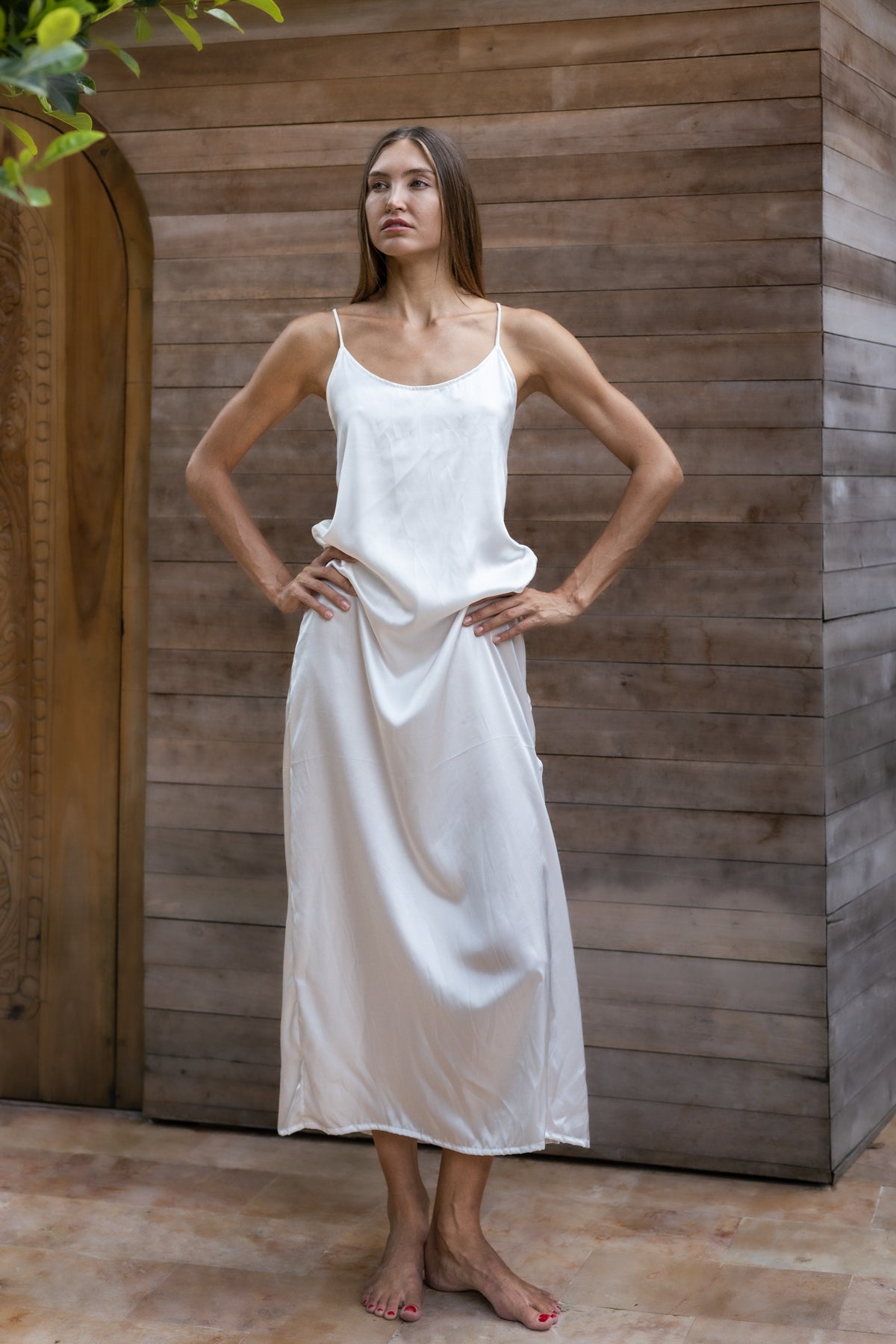 VAANI – Pure Silk Slip Dress | Ivory White