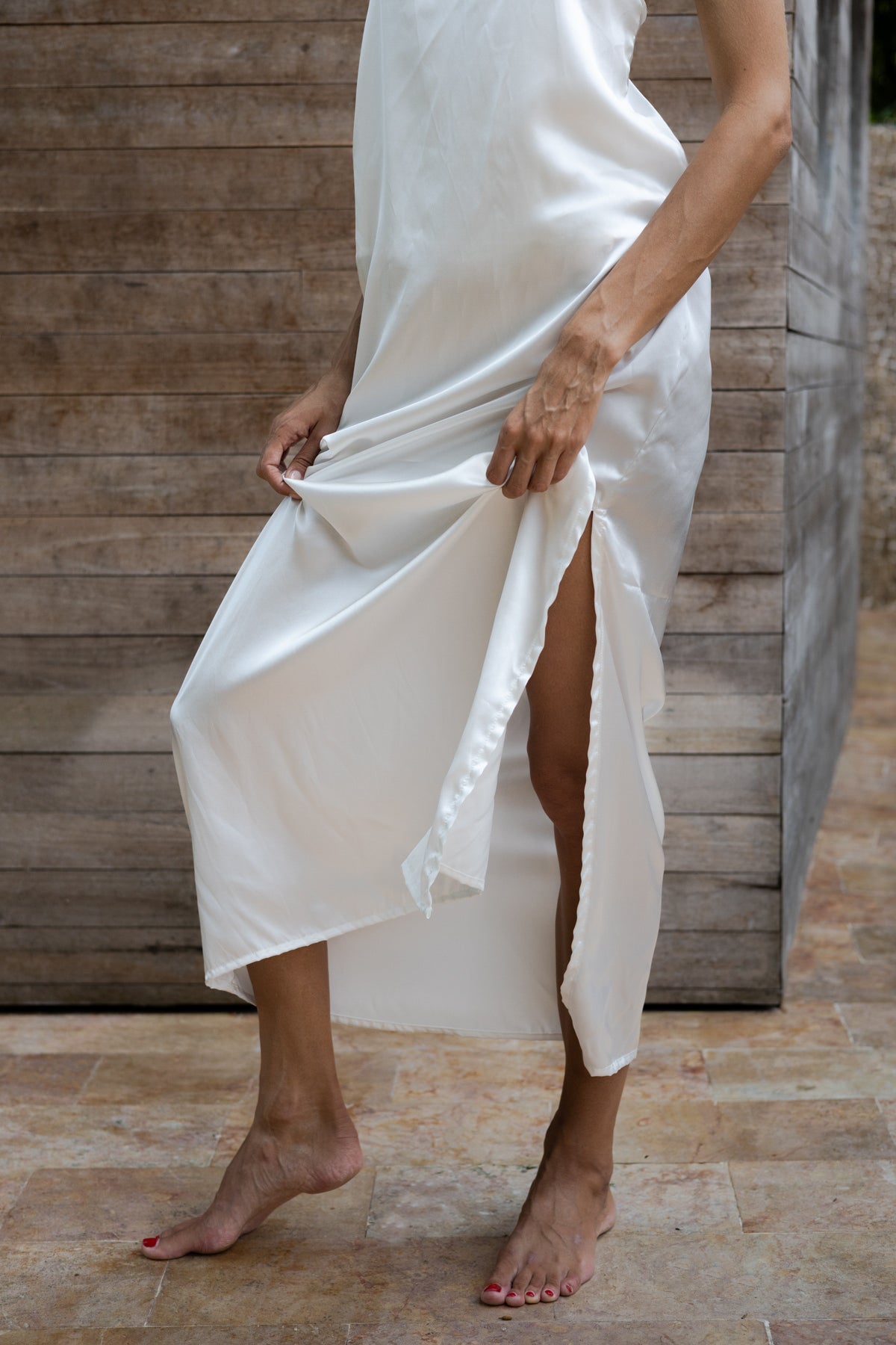 VAANI – Pure Silk Slip Dress | Ivory White