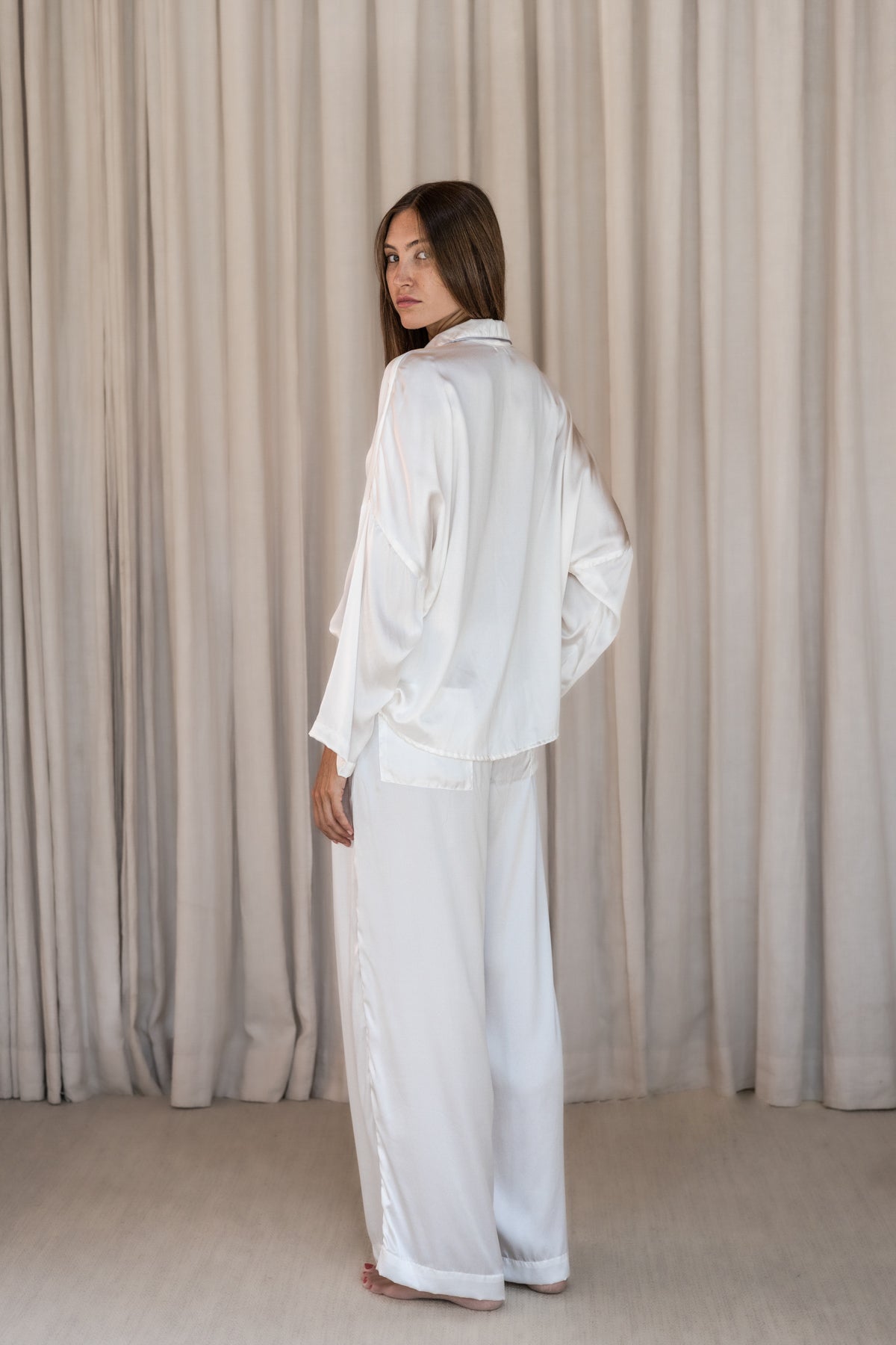 AMBA – Pure Silk Pajama Set | Ivory White