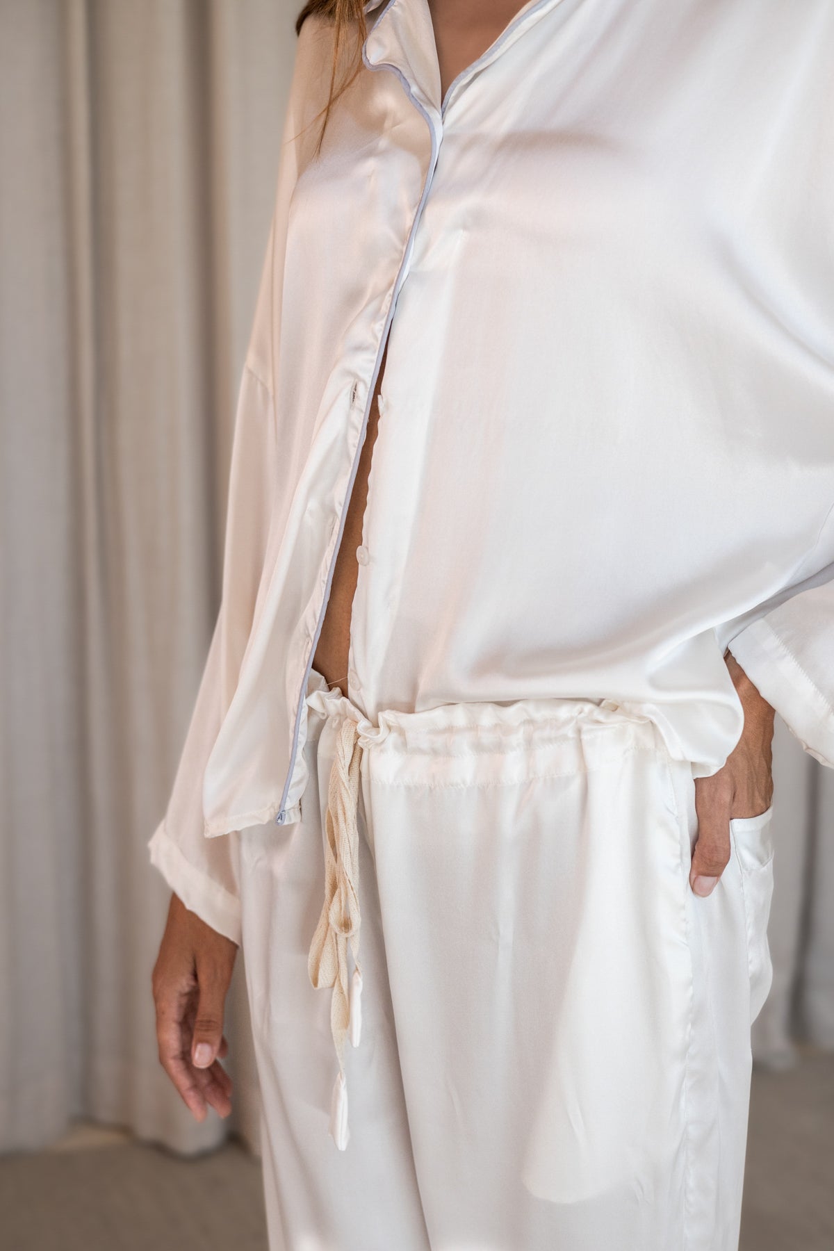 AMBA – Pure Silk Pajama Set | Ivory White