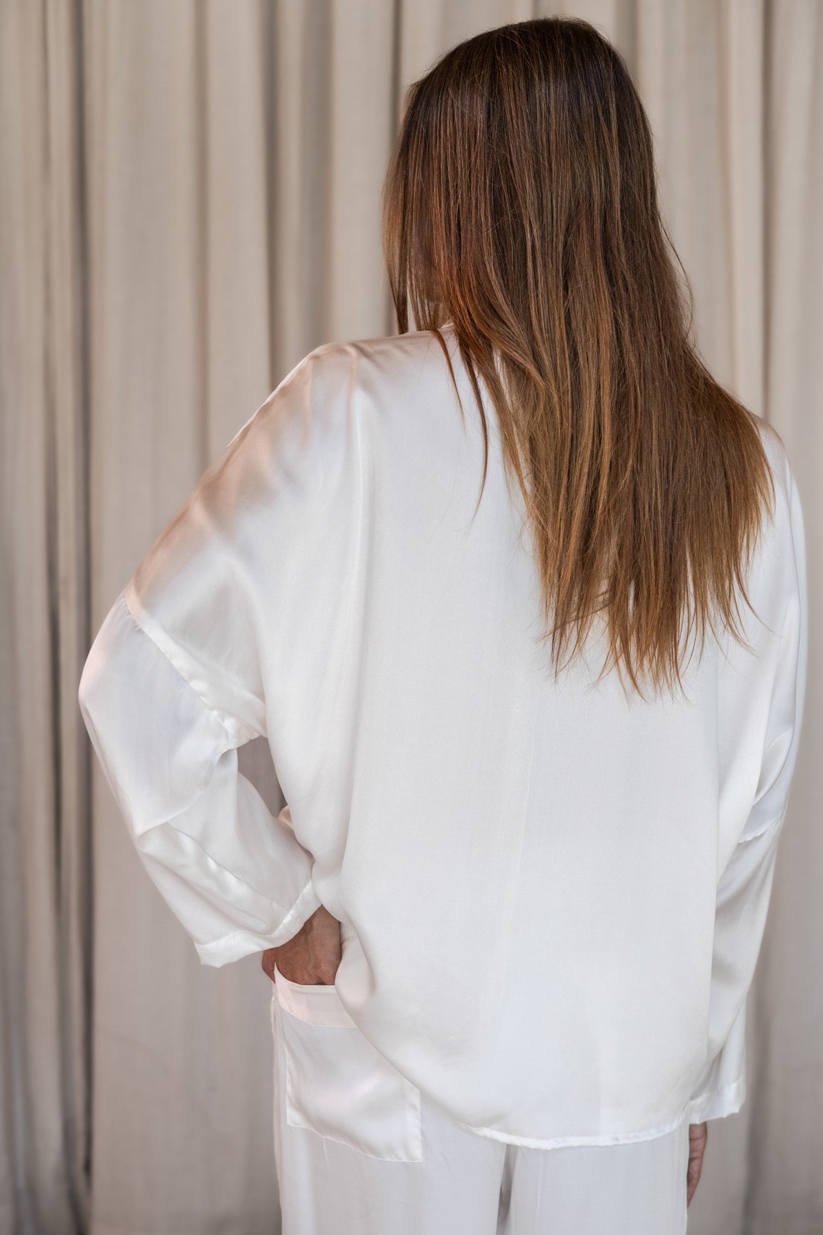 AMBA – Pure Silk Pajama Set | Ivory White