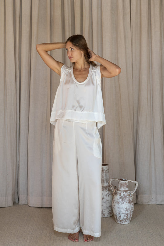 PRITHVI – Silk Top | Ivory White