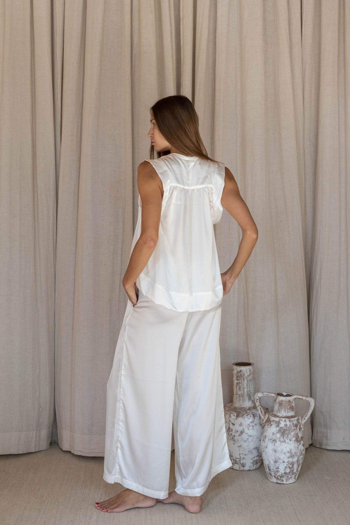 PRITHVI – Silk Top | Ivory White
