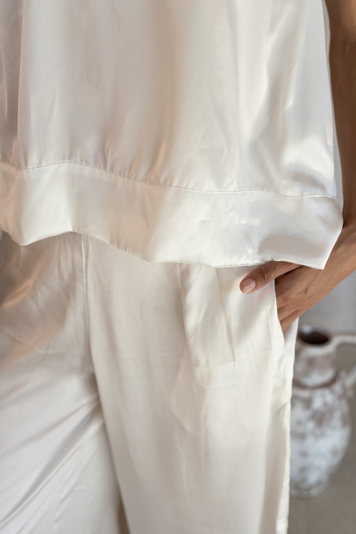 PRITHVI – Silk Top | Ivory White