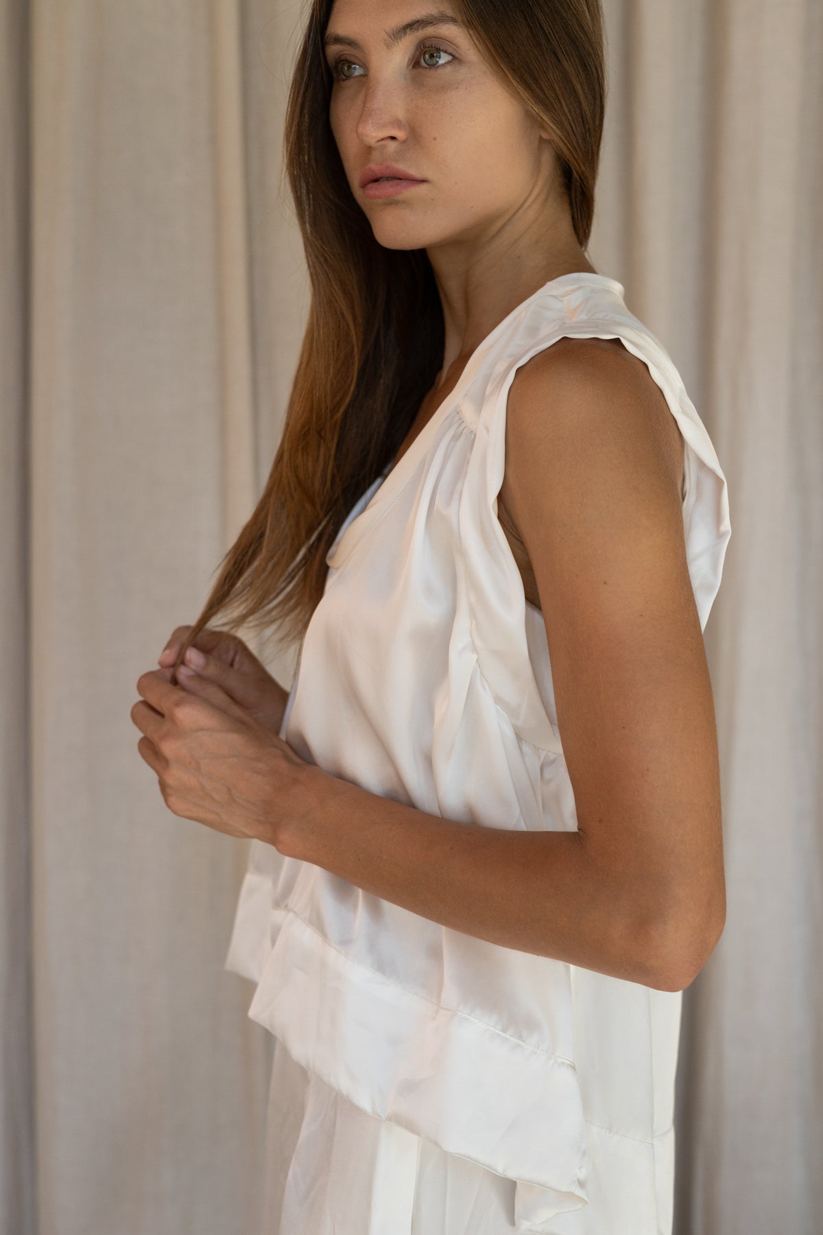 PRITHVI – Silk Top | Ivory White
